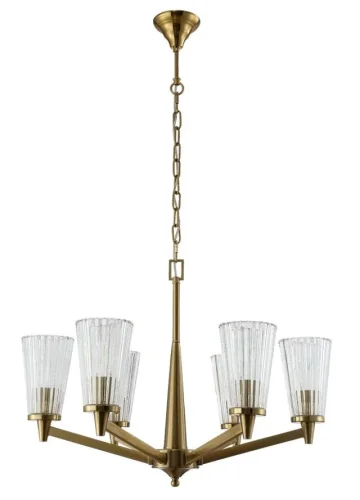 Люстра подвесная LAURA SP-PL6 BRONZE Crystal Lux прозрачная на 6 ламп, основание бронзовое в стиле современный фото 2